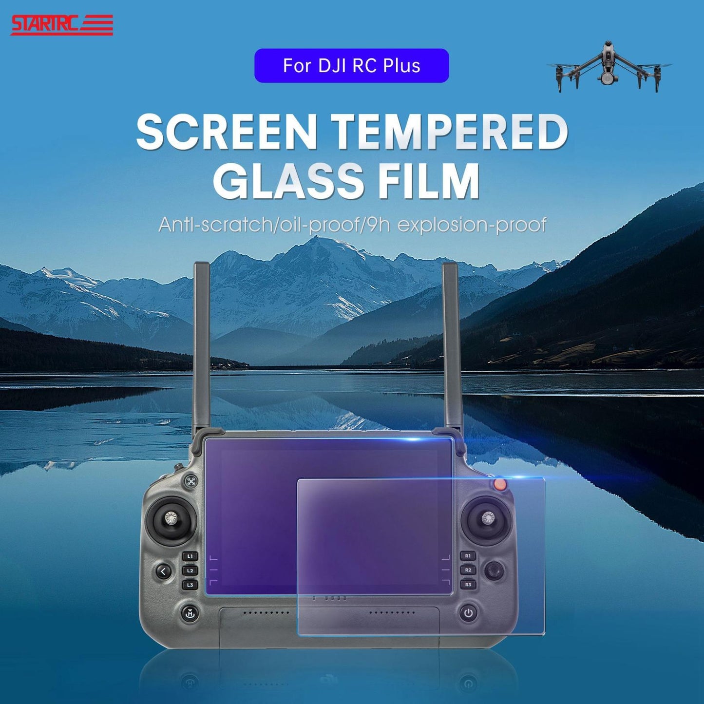 3-Pack Tempered Glass Film For Dji Rc Plus With Frosted Eye Protection-1915197049616338946