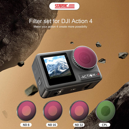 4-In-1 Lens Filter Set For Dji Action 4 - Nd8 Nd16 Nd32 Cpl-1915198417555034114