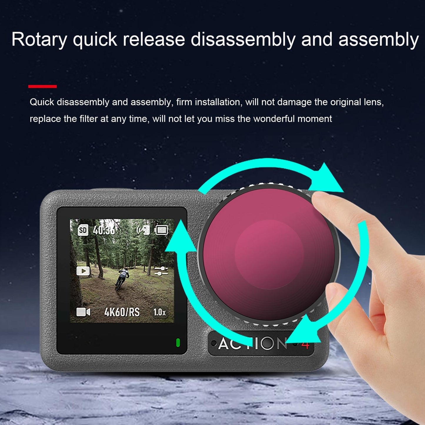 4-In-1 Lens Filter Set For Dji Action 4 - Nd8 Nd16 Nd32 Cpl-1915198417555034117