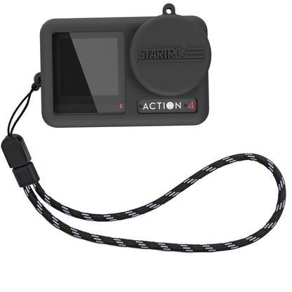 Shockproof Silicone Case With Lens Cap And Strap For Dji Action Camera-1915196803284865024
