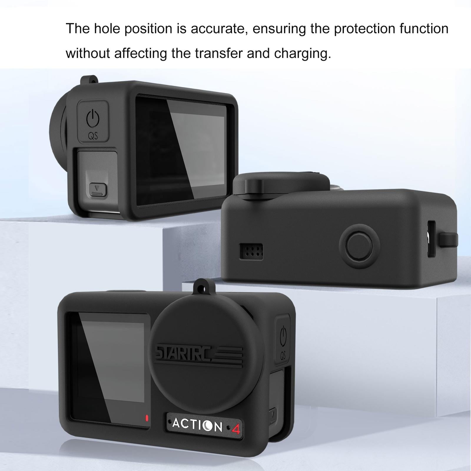 Shockproof Silicone Case With Lens Cap And Strap For Dji Action Camera-1915196803284865030