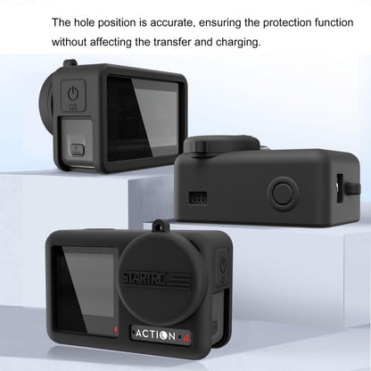 Shockproof Silicone Case With Lens Cap And Strap For Dji Action Camera-1915196803284865030