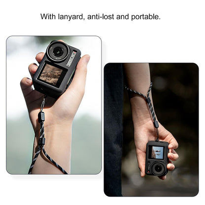 Shockproof Silicone Case With Lens Cap And Strap For Dji Action Camera-1915196803284865032