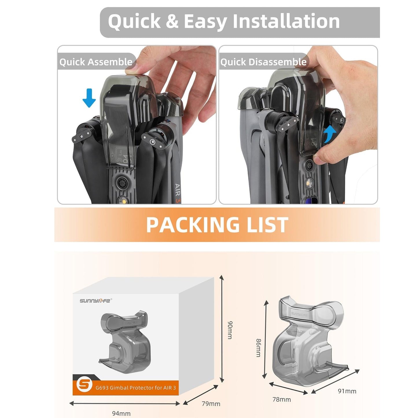 Air 3 Gimbal Shield Cover For Dji - G693-1915196545783959559