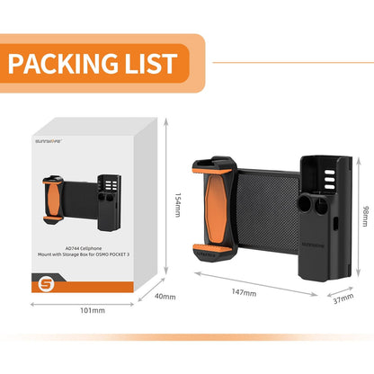 Portable Phone Clamp Holder With Storage Case For Dji Pocket 3-1915196668890976259