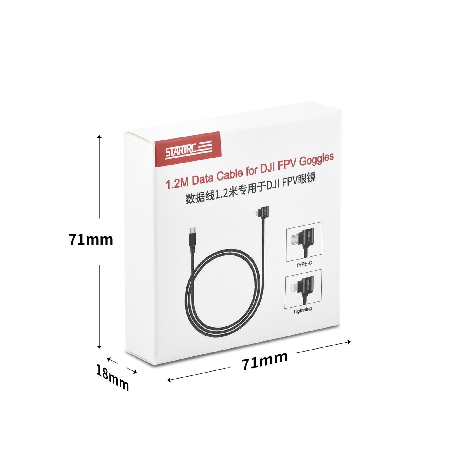 1.2M Dual Way Data Cable For Dji Fpv Goggles - Type C To Type C Elbow-1915196714998960134