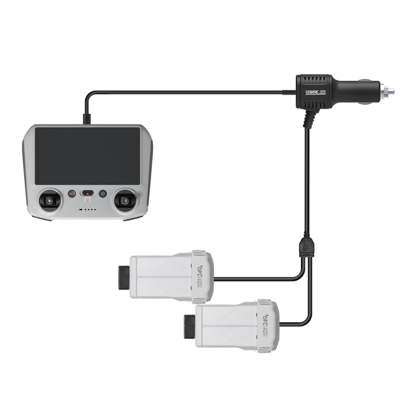 2-In-1 Car Charger For Dji Mavic Mini / 3 Pro With Battery And Remote Control-1964932173534466048