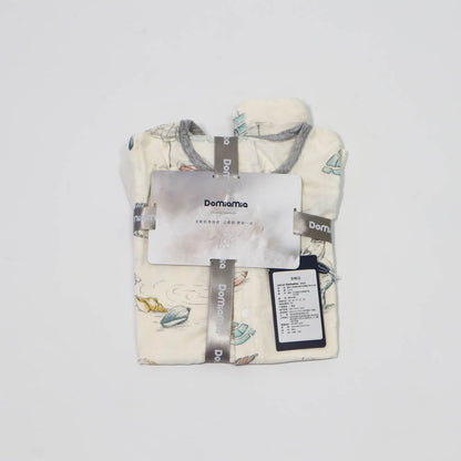 Domia Silky Bamboo Short Sleeve Baby Romper Bird Beach M-1973194163432329216