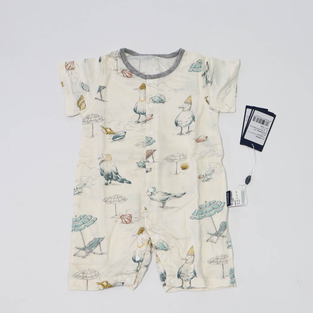 Domia Silky Bamboo Short Sleeve Baby Romper Bird Beach M-1973194163432329217