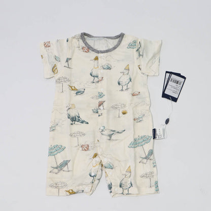 Domia Silky Bamboo Short Sleeve Baby Romper Bird Beach M-1973194163432329217