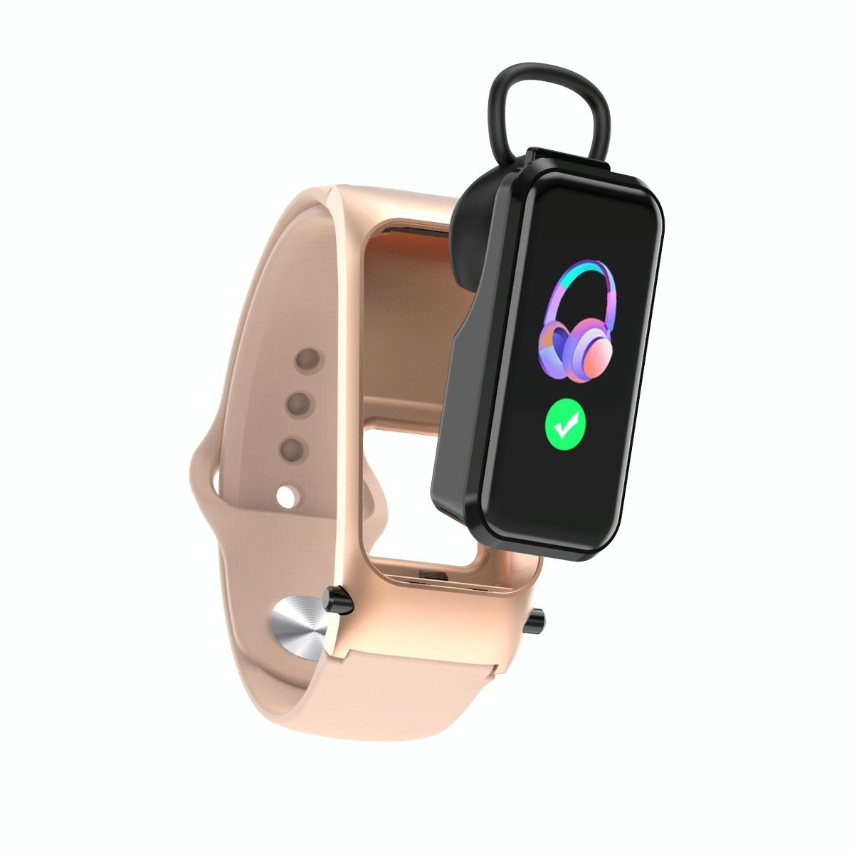 Bluetooth Smart Bracelet With Hd Screen - Rose Gold-1915196696317530112