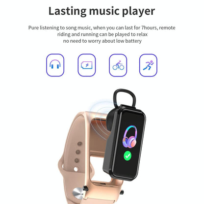 Bluetooth Smart Bracelet With Hd Screen - Rose Gold-1915196696317530120
