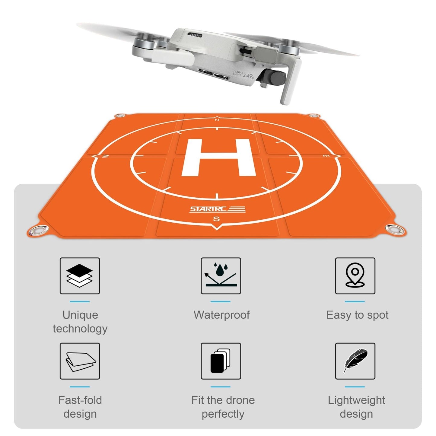 Universal Foldable Landing Pad For Drones - Portable Square Design-1915196875175235587
