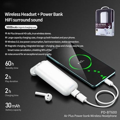 Wireless Bluetooth Earphone With Power Bank - Pd-Bt600 Air Plus-1915196859777945603