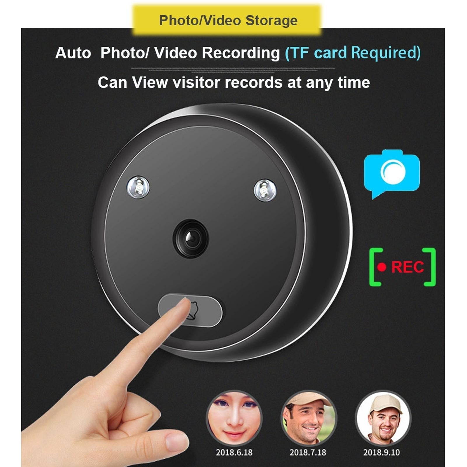 2.4 Night Vision Lcd Cat Eye Doorbell With Photo / Video Display-1915197566945988611