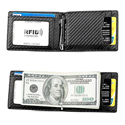 Rfid-Blocking Carbon Fiber Men Wallet - Sleek & Secure-1915196919416754179