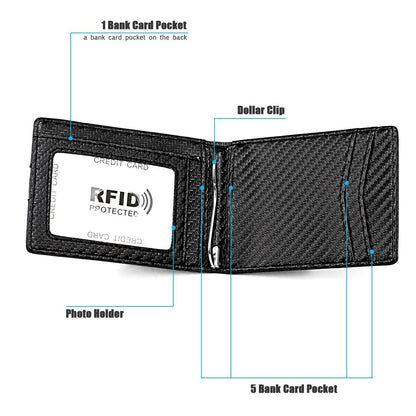 Rfid-Blocking Carbon Fiber Men Wallet - Sleek & Secure-1915196919416754180