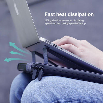 14 Inch Multifunctional Laptop Storage Bag With Holder - Black-1915196830405234693