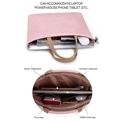 13.3 Inch Lightweight Laptop Bag With Detachable Strap - Pink-1915196894351593478