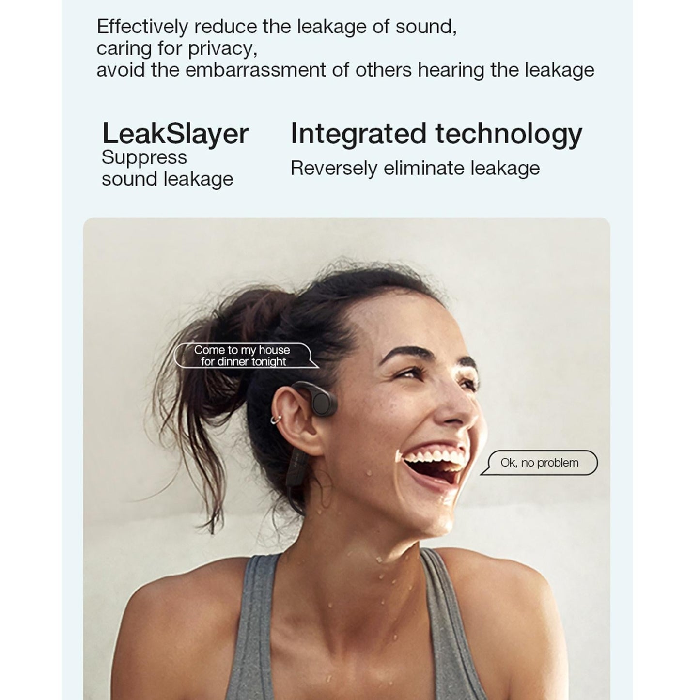 Waterproof Bone Conduction Bluetooth Earphones - Black-1915196847551549443