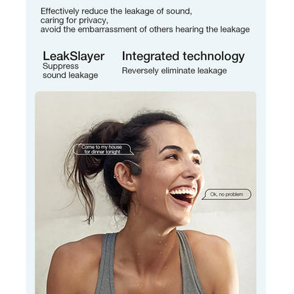 Waterproof Bone Conduction Bluetooth Earphones - Black-1915196847551549443