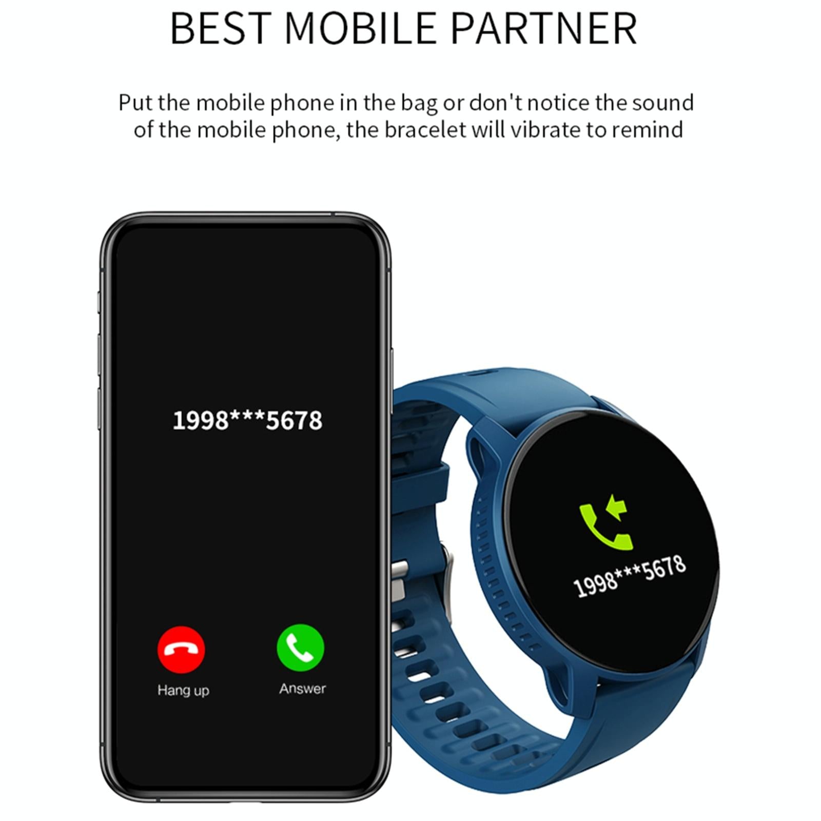 Smart Bracelet With Heart Rate Pedometer And Sleep Monitor - Blue-1915196926089891843