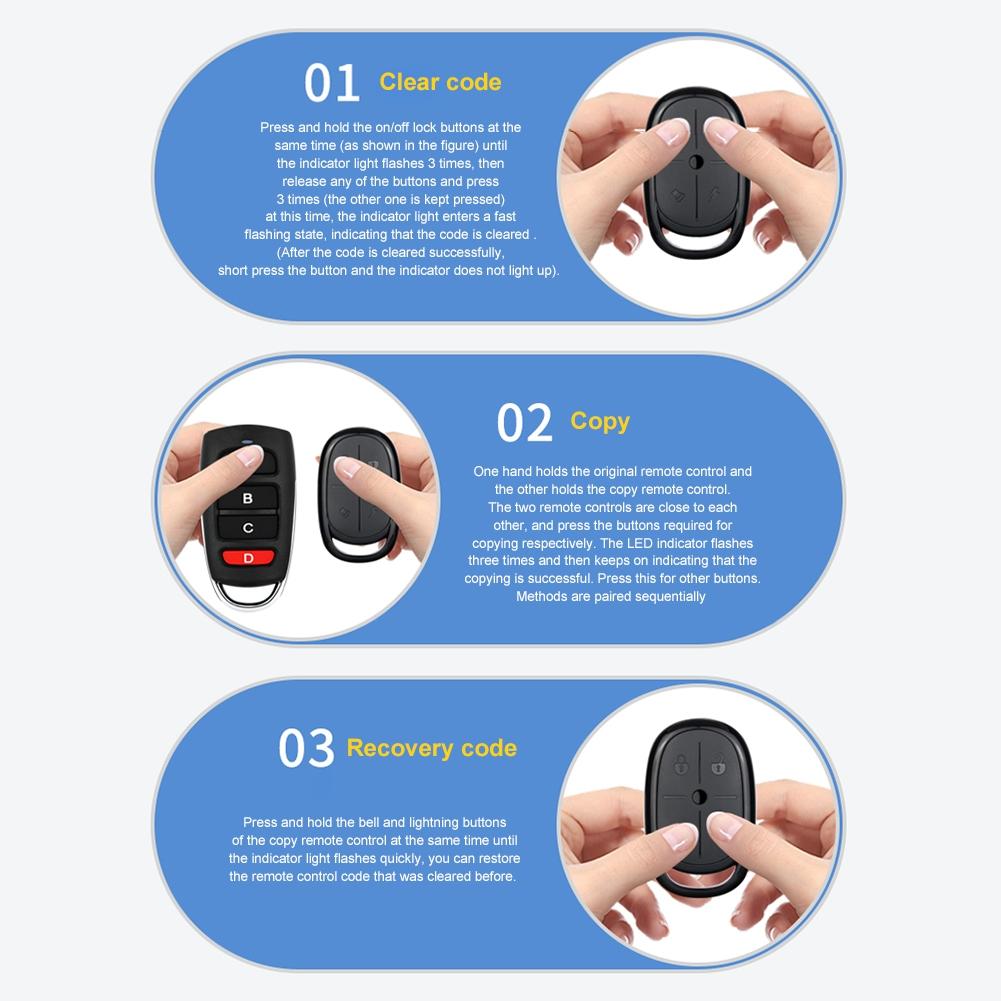 Electric Barrier Garage Door Remote - 4 Button Copy Style - 433Mhz Frequency-1962691923944804358