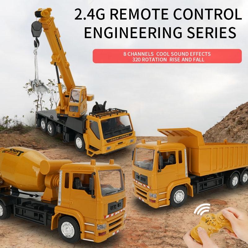 10-Ch Remote Control Mixer Truck - 2.4G Simulated Engineering Vehicle-1915197948124336130