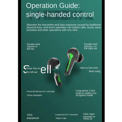 Wireless Gaming Bluetooth Earphones - Black-1915196835241267206