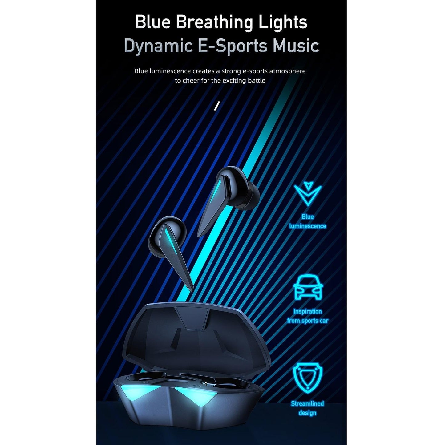 Wireless Gaming Earphones - T23 Tws - Black-1915196823417524228