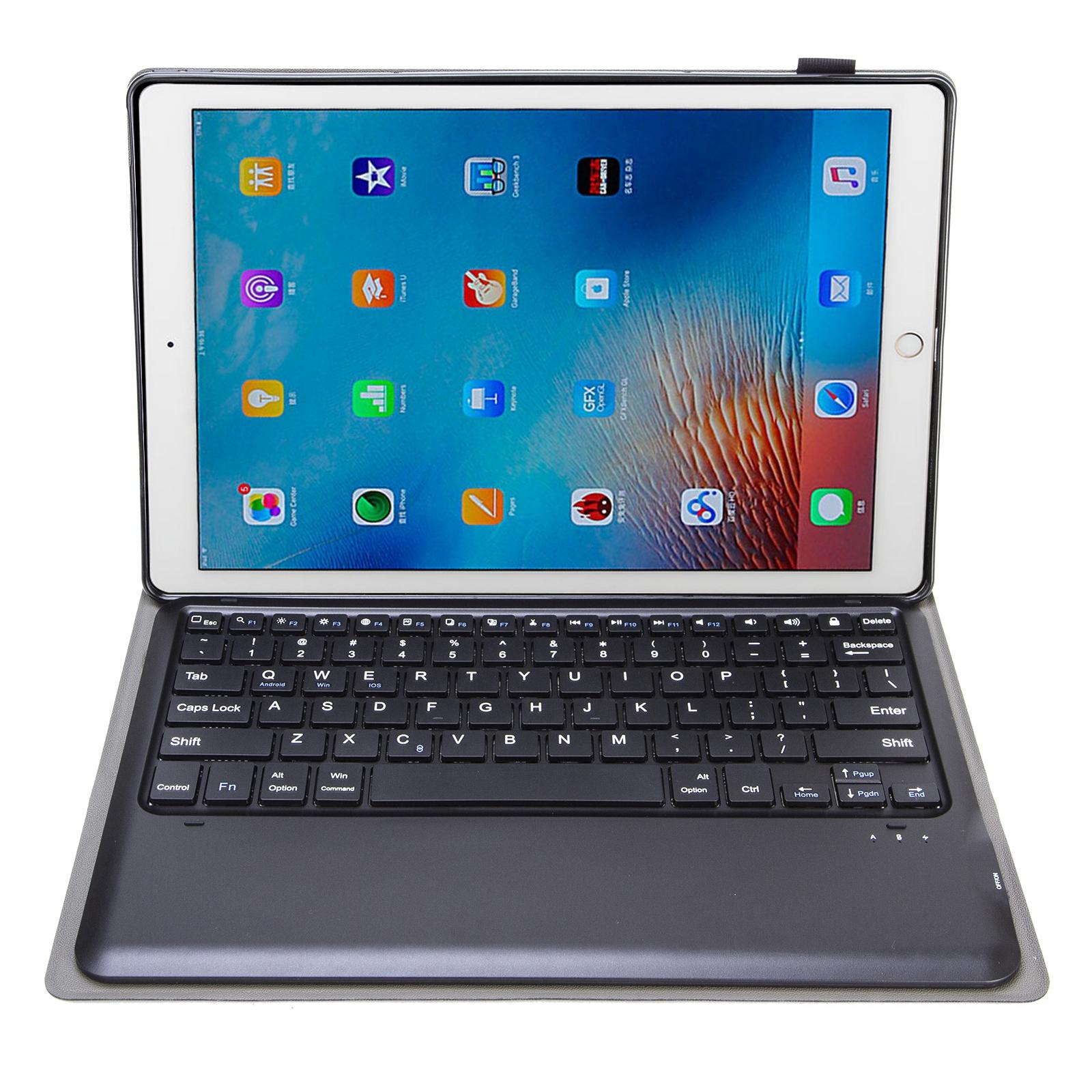 Detachable Bluetooth Keyboard Leather Case For Ipad Pro 12.9 With Tpu Bracket - Black-1915197140410437636