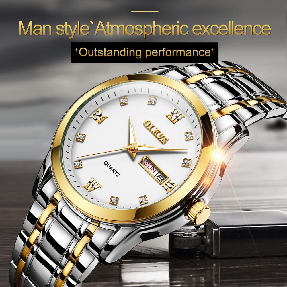 Waterproof Dual Calendar Quartz Watch For Men With Luminous Design - Black-1915196838504435716