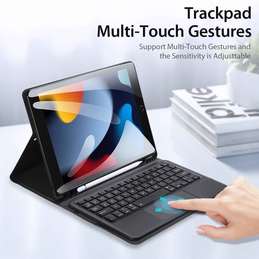 Smart Leather Case With Touchpad For Ipad 10.2 - Black-1915196880120320005