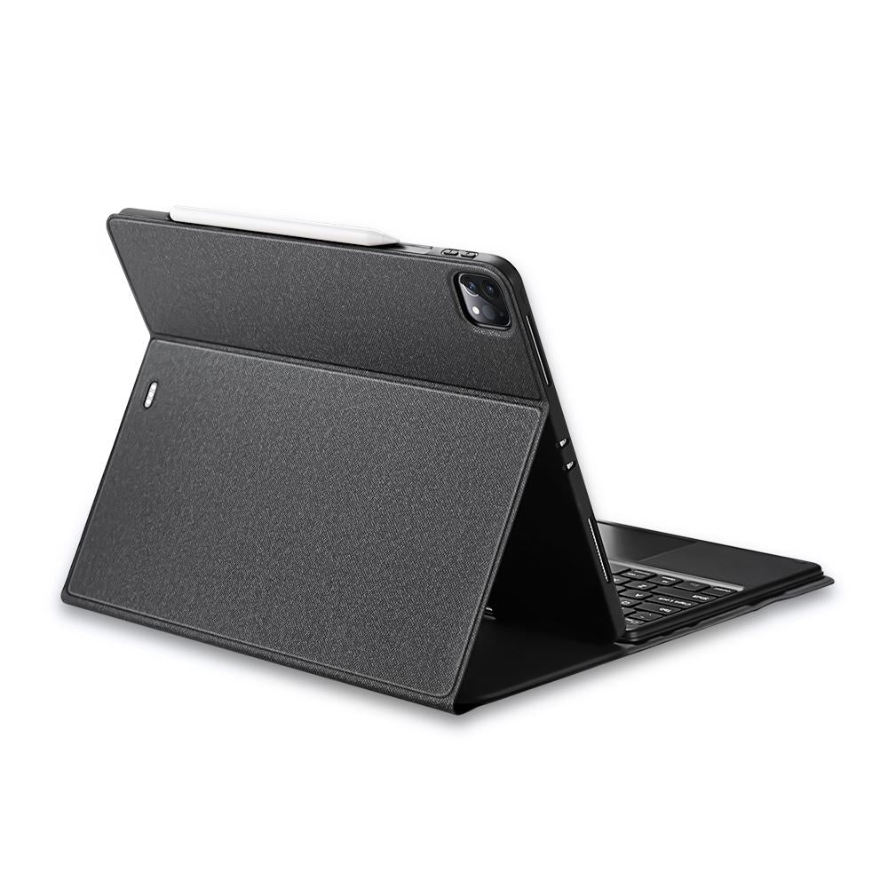 12.9 Ipad Pro Leather Case With Bluetooth Keyboard & Touchpad - Black-1915196648724762625