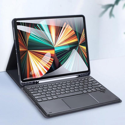 12.9 Ipad Pro Leather Case With Bluetooth Keyboard & Touchpad - Black-1915196648724762631