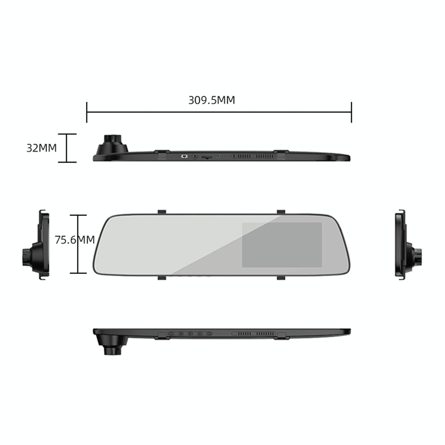 Full Hd Car Mirror Dvr Camera - 4.5 Front & Rearview-1915197574286020609