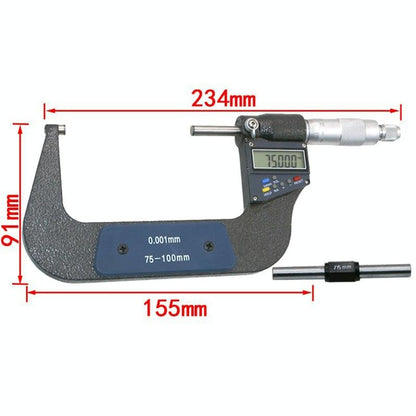 Precision Digital Micrometer - 0.001Mm Resolution - 75-100Mm-1922443451115376641