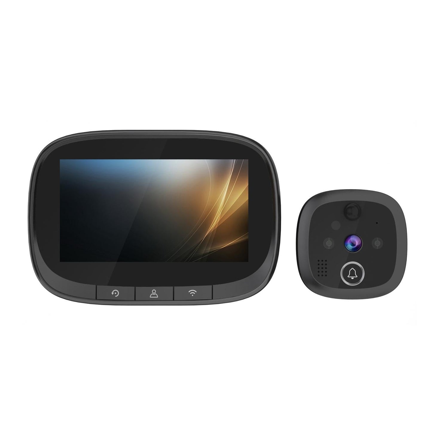 Wireless Video Doorbell With 4.3 Colour Screen And Wifi - Black-1915196864307793924