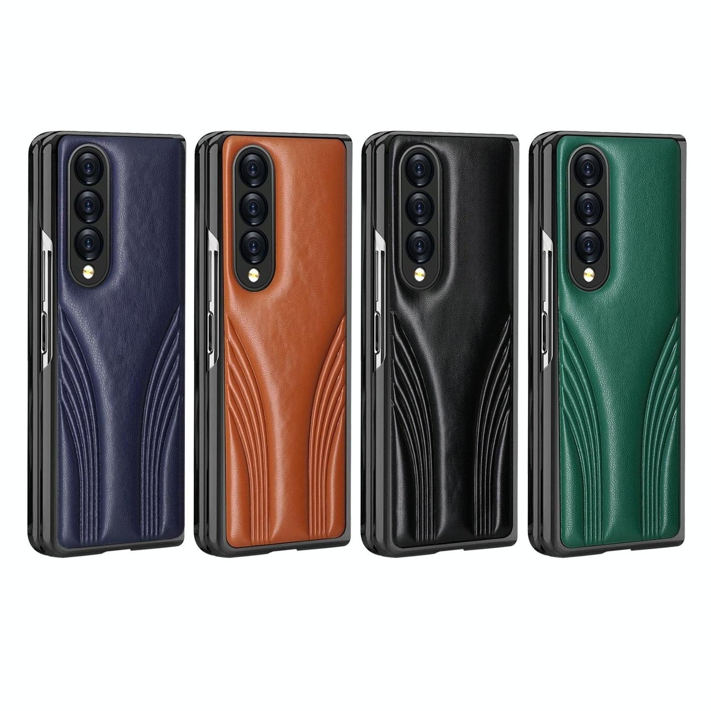 Embossed Folding Case For Samsung Galaxy Z Fold 4 - Blue-1915196526708264961