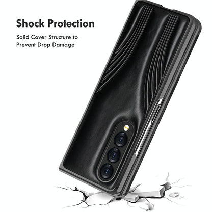 Embossed Folding Case For Samsung Galaxy Z Fold 4 - Blue-1915196526708264963