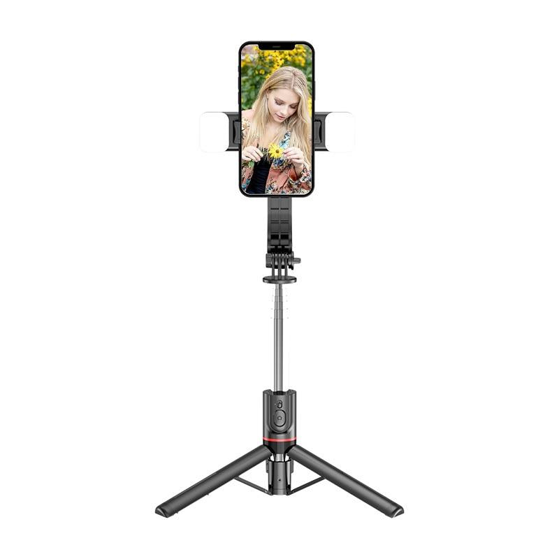 Bluetooth Remote Selfie Stick With Detachable Fill Light And Tripod-1915197885591457792