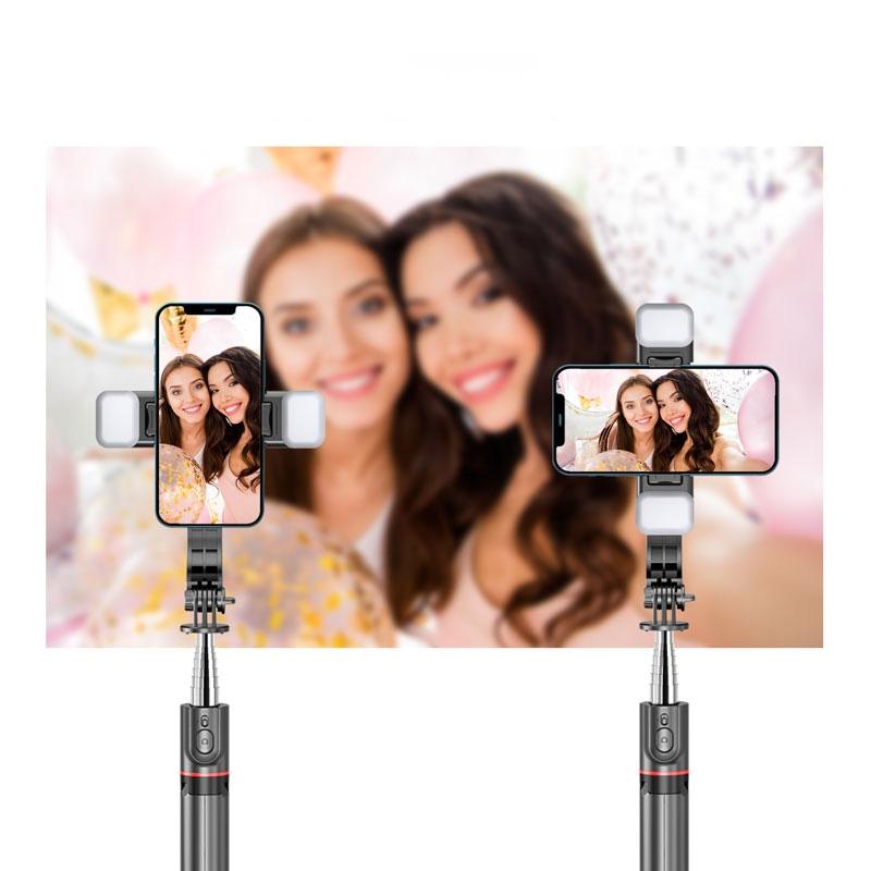Bluetooth Remote Selfie Stick With Detachable Fill Light And Tripod-1915197885591457794