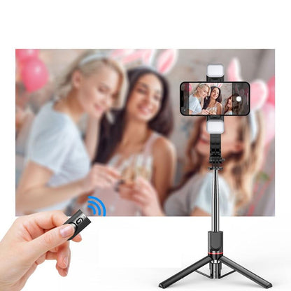 Bluetooth Remote Selfie Stick With Detachable Fill Light And Tripod-1915197885591457795