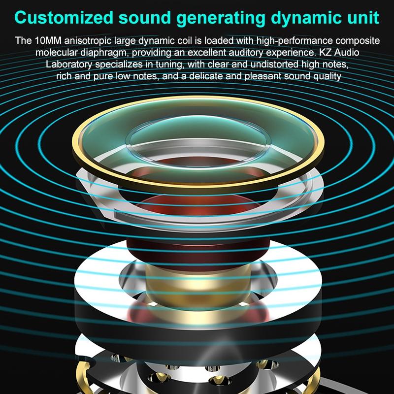 Obsidian Black Kz-Vxs Ten-Unit Coil Iron Bluetooth Earphones For Sports-1915196952245571586