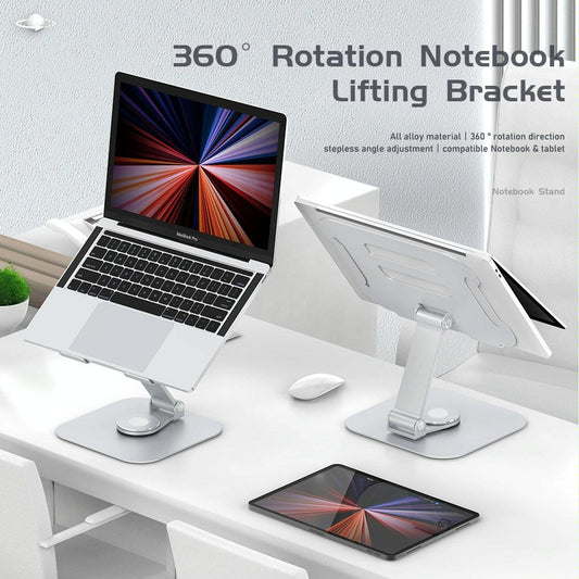Silver Laptop Lifting Bracket - 360 Degree Rotation-1964932199883083777