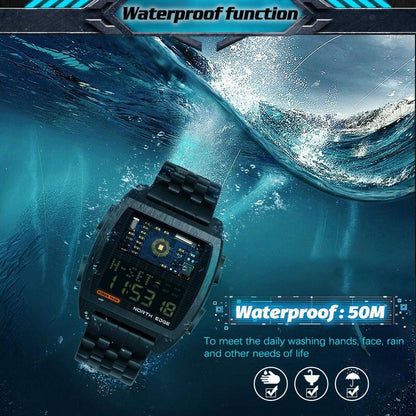 Stainless Steel Multifunction Watch - Black-1915197126728617988