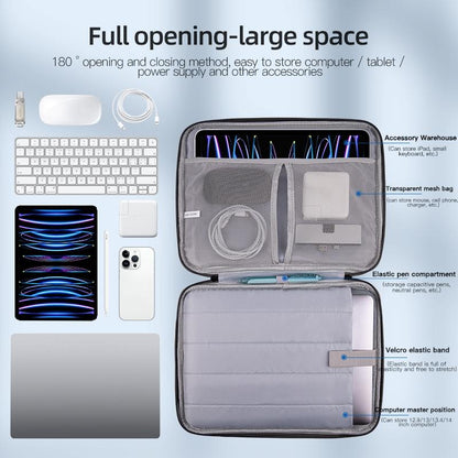 Grey Sheepskin Leather Bag For 9.7-11 Inch Laptops - Portable And Stylish-1915196811203710977