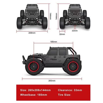 Off-Road 4Wd Electric Rc Vehicle - 2.4G Wrangler Black-1915196863540236292