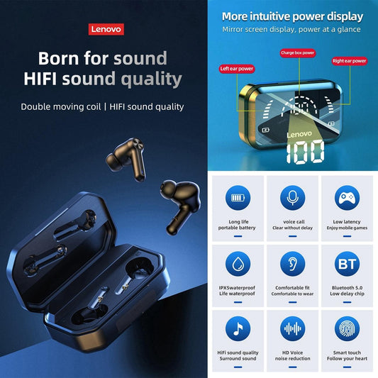 Pro Tws Wireless Bluetooth Earphones With Led Display - Black-1915196956444069889