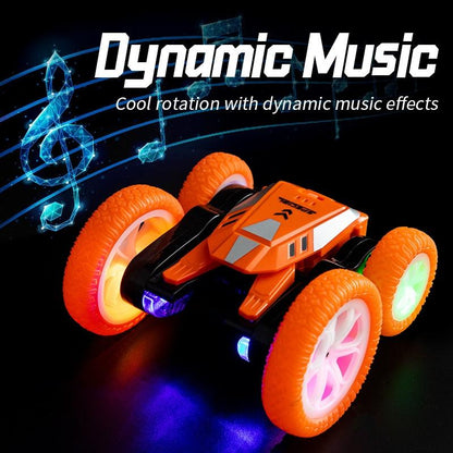 Flower Rc Car With Music - Stunt Street Dance - Orange-1915196689078161415